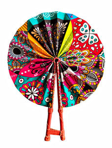Carnival Colors African Fabric Folding Hand Fan
