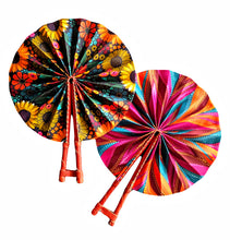 Peacock Vibes African Fabric Folding Hand Fan