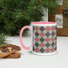 Tasse à café à motif africain rose, dessous de verre, cuillère, coffret cadeau