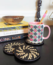 Pink African Pattern Coffee Mug Coasters Spoon Gift Set