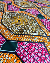 Lila grüner Ankara-Stoff 2 Yards