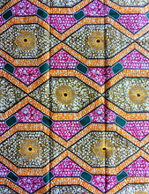 Lila grüner Ankara-Stoff 2 Yards