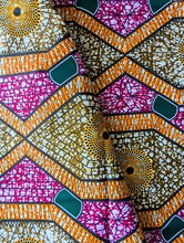 Lila grüner Ankara-Stoff 2 Yards