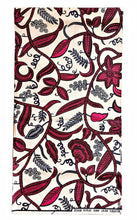 White Pink Floral African Print Fabric 1 Yard