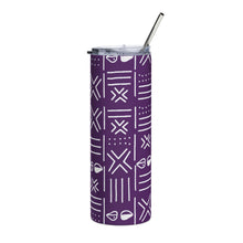 Purple African Pattern Stainless Steel Tumbler 20oz — Travel & Outdoor Eco-Friendly