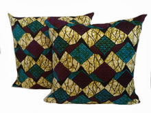 Housses d'oreiller en tissu Ankara vert