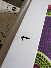 purple fabric art with imperfections