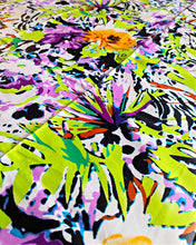 White Purple Floral African Print Fabric 2 Yards