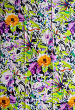 White Purple Floral African Print Fabric 2 Yards