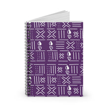 Purple Mudcloth African Pattern Spiral Notebook — Lined Journal for Notes & School