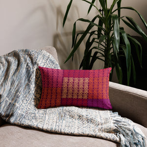 Plum Red Adinkra Symbol Throw Pillow With Insert