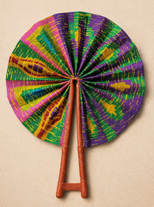 Ashanti Glow African Fabric Folding Hand Fan