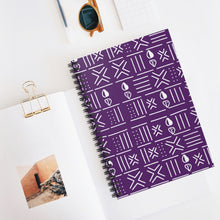 Purple Mudcloth African Pattern Spiral Notebook — Lined Journal for Notes & School