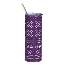 Purple African Pattern Stainless Steel Tumbler 20oz — Travel & Outdoor Eco-Friendly