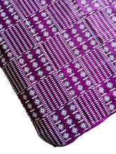 Purple White African Print Fabric 2 Yards