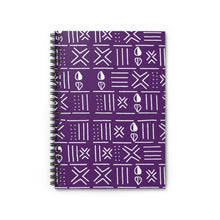 Purple Mudcloth African Pattern Spiral Notebook — Lined Journal for Notes & School