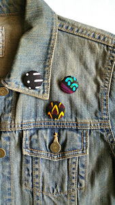 African Print Fabric Jacket Pin Set {Assorted}