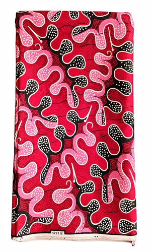 Tissu Ankara rouge rose 2 yards