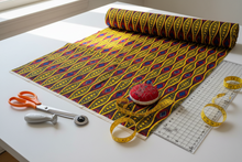 Red Yellow Blue African Print Fabric 2 Yards