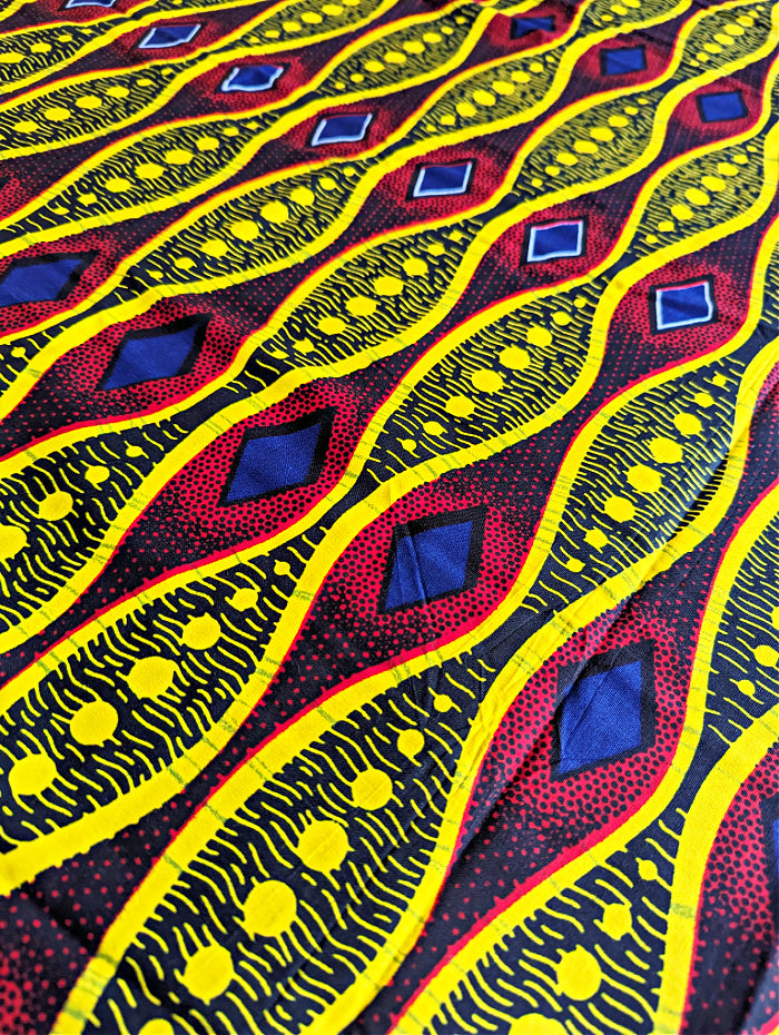 Red Yellow Blue Ankara Fabric 2 Yards – Reflektion Design
