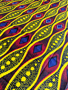 Red Yellow Blue Ankara Fabric 2 Yards