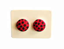 Mini Ankara African Print Fabric Button Earrings