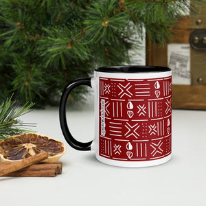 Red White African Pattern Coffee Mug