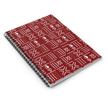 Red Mudcloth Pattern Spiral Notebook — Lined Journal for Notes & School
