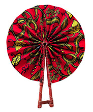 Roter faltbarer Handfächer aus Ankara-Stoff