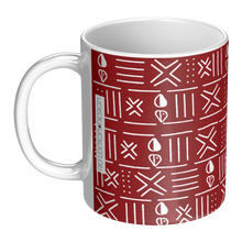 red_white_cowrie shell African pattern coffee mug left handed