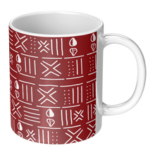 red_white_cowrie shell African pattern coffee mug