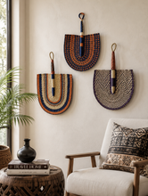 Beachy Woven African Hand Wall Fans Set of 3