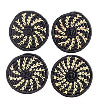 Black Woven Coasters + Red Bead Spoon Set
