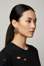 Crescent Moon Gold Tribal Statement Hoop Earrings