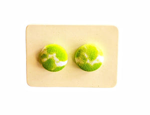 Mini Ankara African Print Fabric Button Earrings