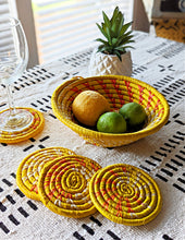Blue Yellow or Black Woven Coaster Sets