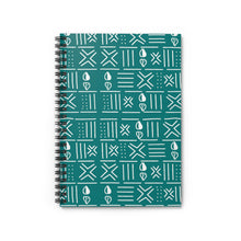 Teal Mudcloth Pattern Spiral Notebook — Ruled Journal for Notes & School