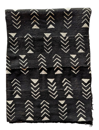 Black White Mud Cloth Fabric Throw