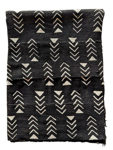 Black White Mud Cloth Fabric Throw