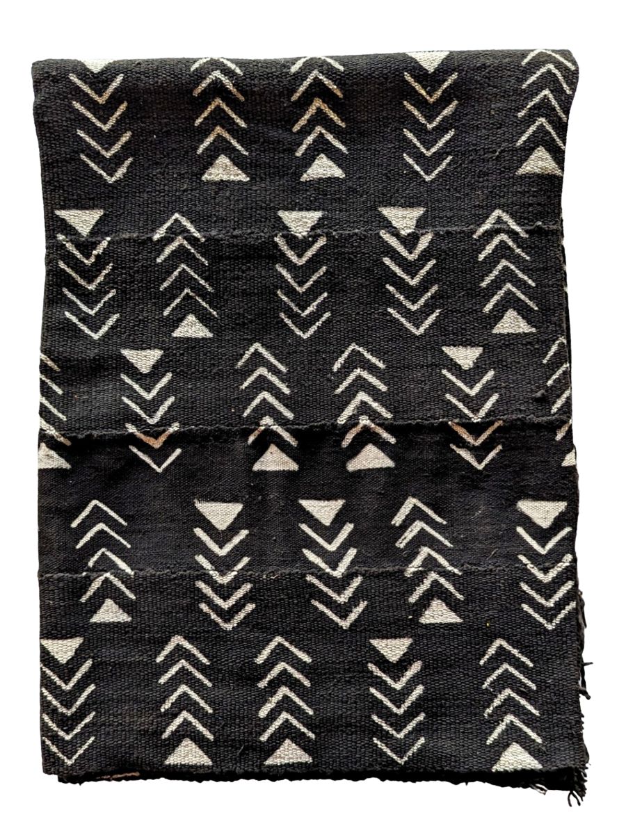 Black White Mud Cloth Fabric Throw