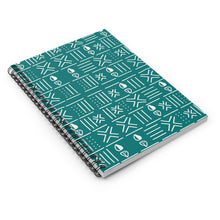 Teal Mudcloth Pattern Spiral Notebook — Ruled Journal for Notes & School