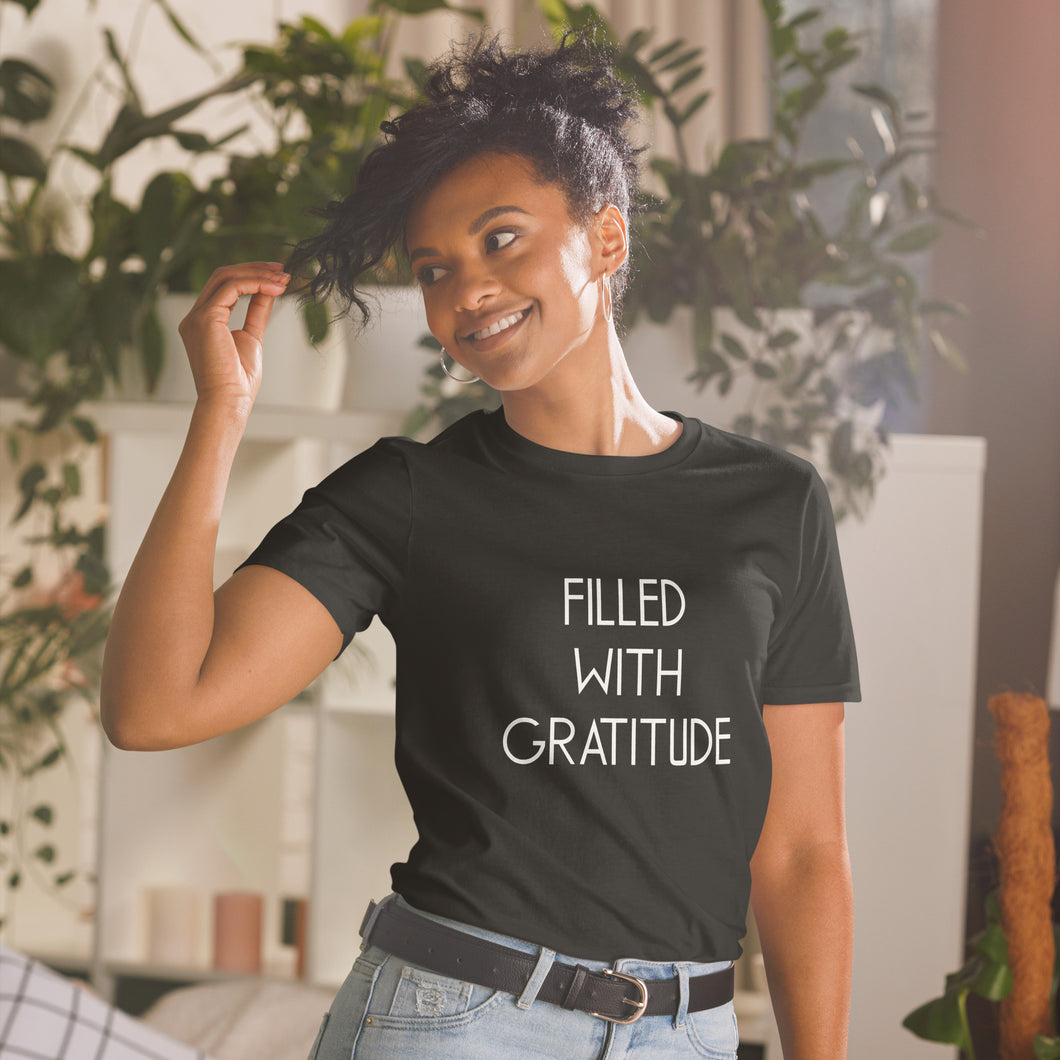 Black T-Shirt Positive Message Gratitude Unisex