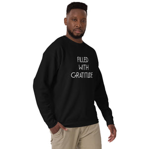 Sweat-shirt unisexe gratitude noire