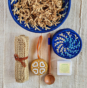 Small African Treasures Self Care Gift Basket - Blue