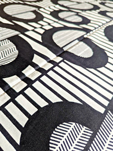 Black White Abstract African Print Fabric 2 Yards