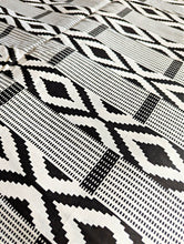 Tissu Ankara à motif de tissu de boue noir et blanc, 2 yards
