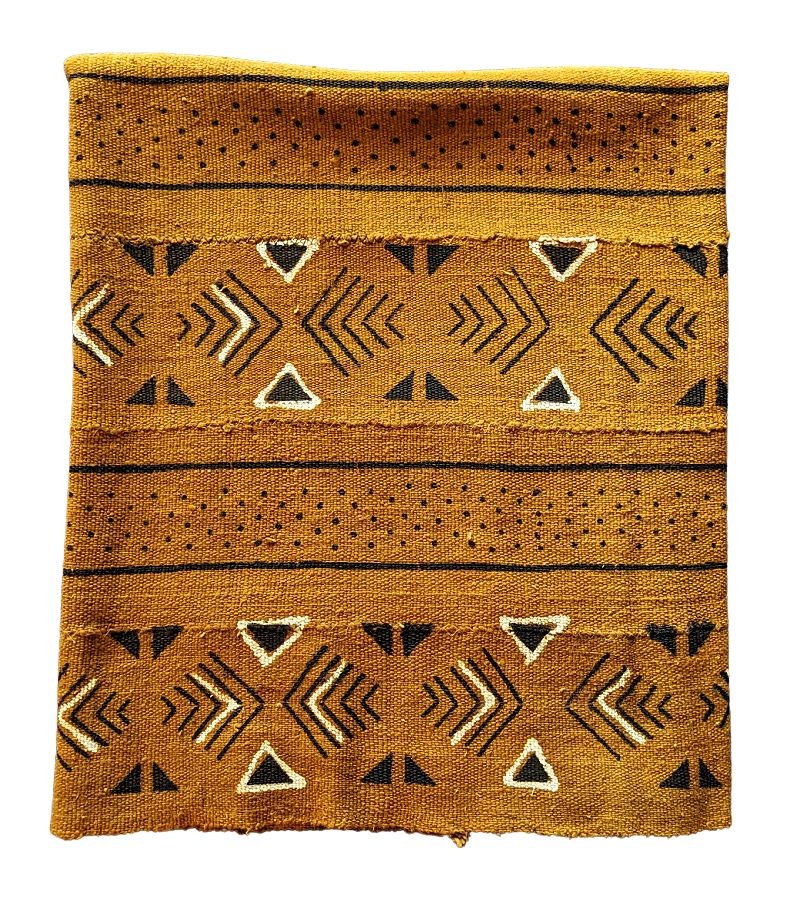 Brown Black Mud Cloth Fabric Throw Diamonds