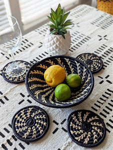 White Black Mud Cloth Fabric Throw