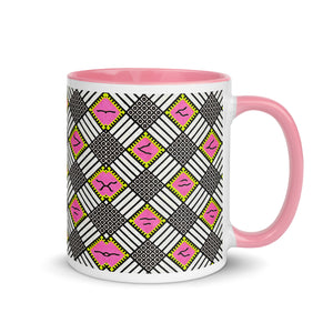 Grande tasse à café à motif africain vert rose