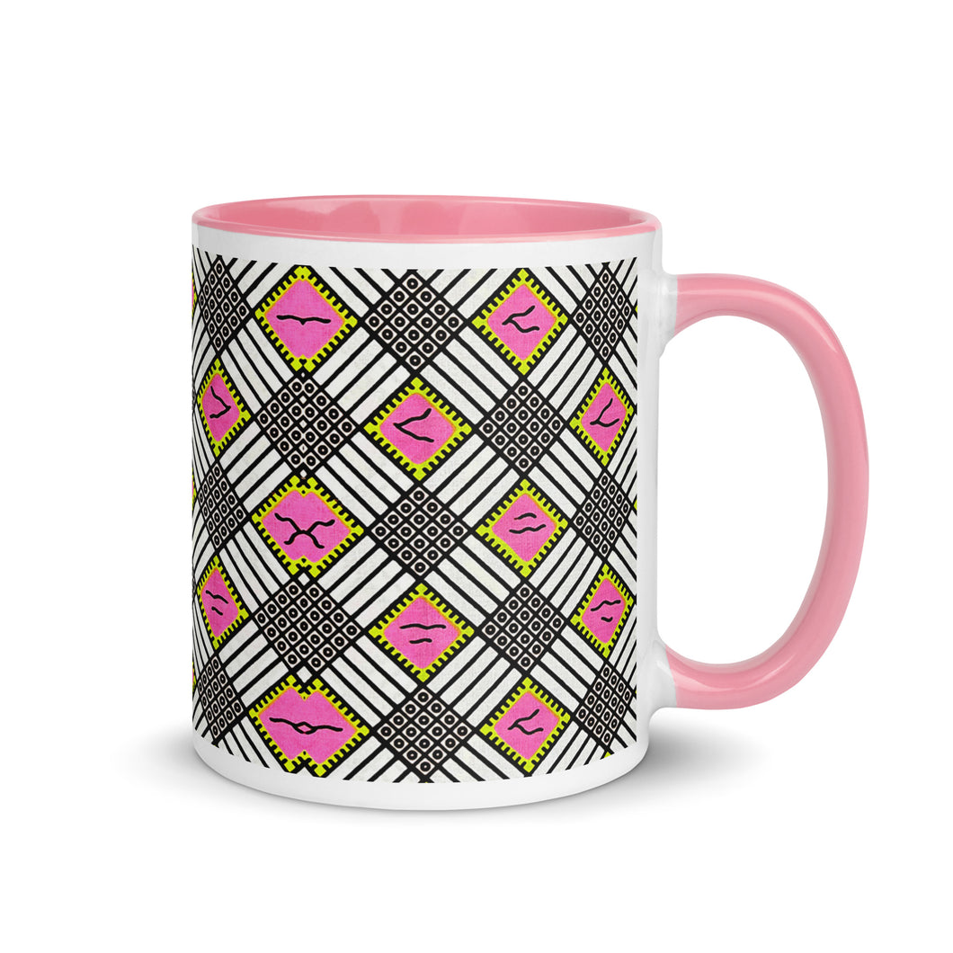 Grande tasse à café à motif africain vert rose